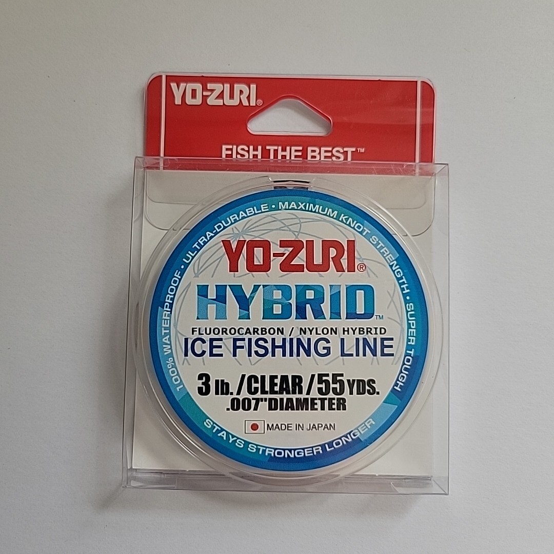 Yo-Zuri Hybrid Ice Fishing Line 3 lb Clear 55yds Nylon / Fluorocarbon 3 Pound
