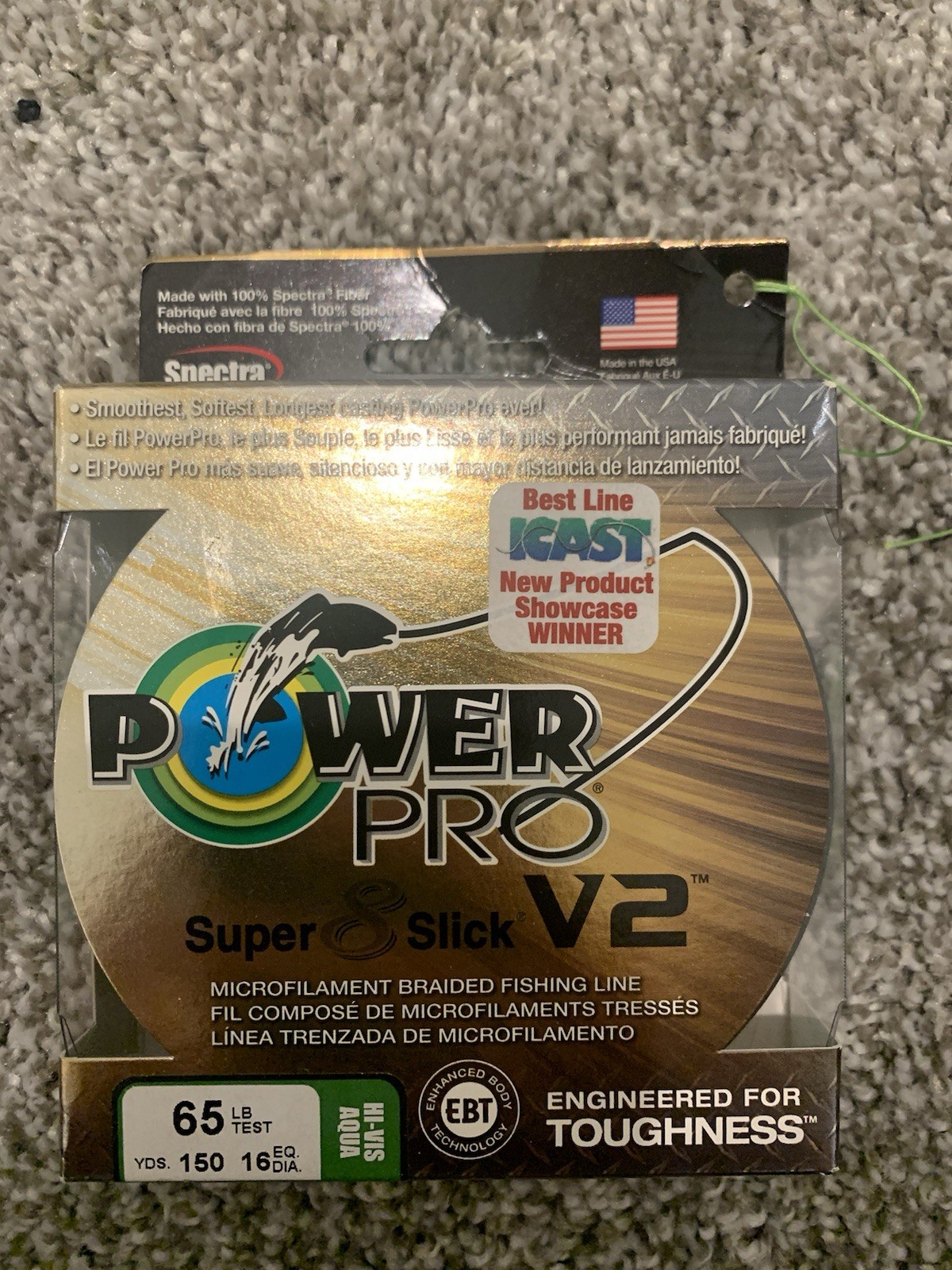 Power Pro Super 8 Slick V2 Braid Fishing Line Hi-Vis Aqua Green 65lb 150yd