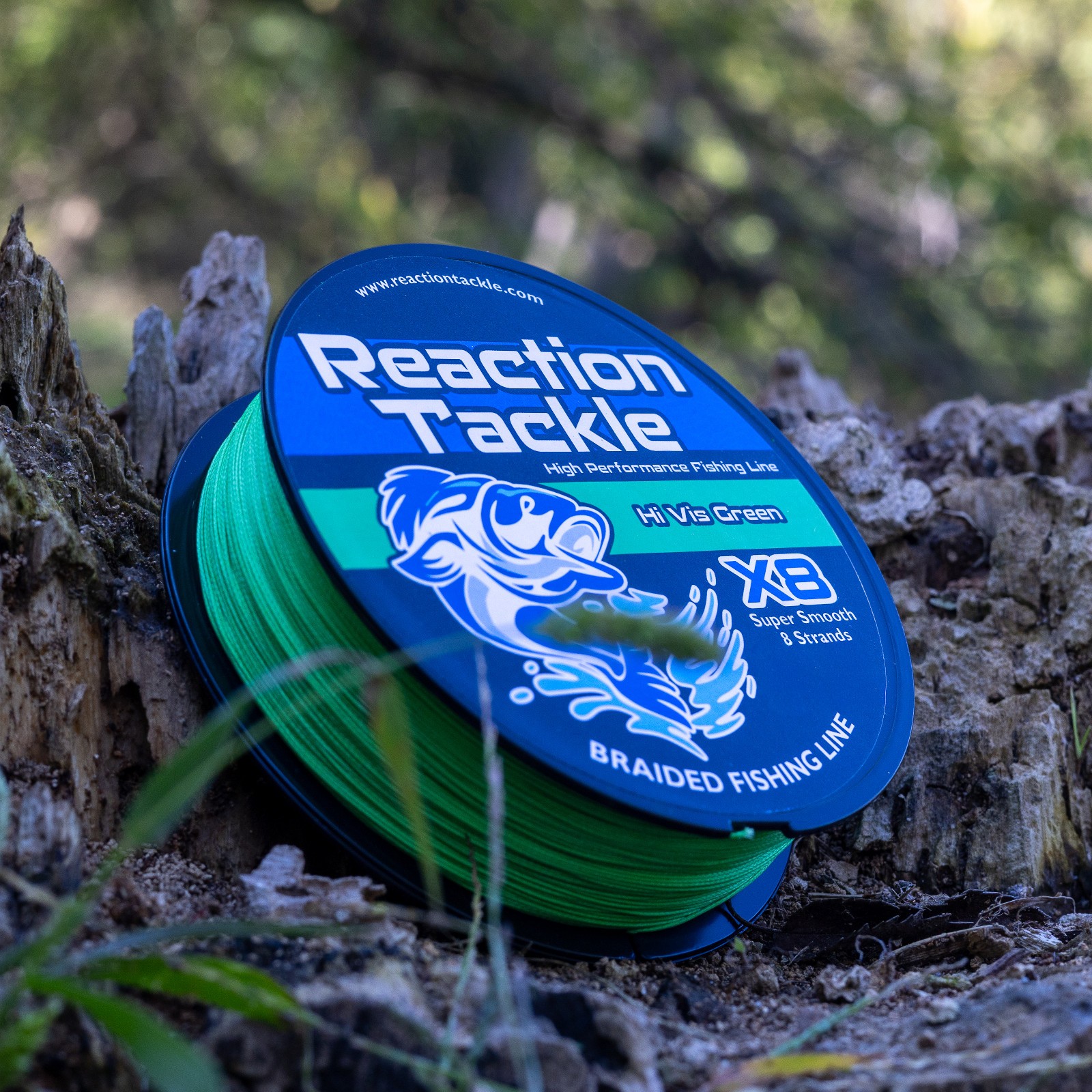 Reaction Tackle Braided Fishing Line / Braid – Hi Vis Green 4 and 8 Strand