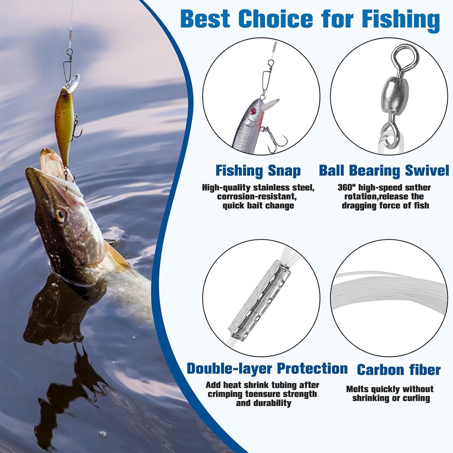 24pcs Invisible Fluorocarbon Fishing Leaders – Durable 20lb-50lb for All Waters