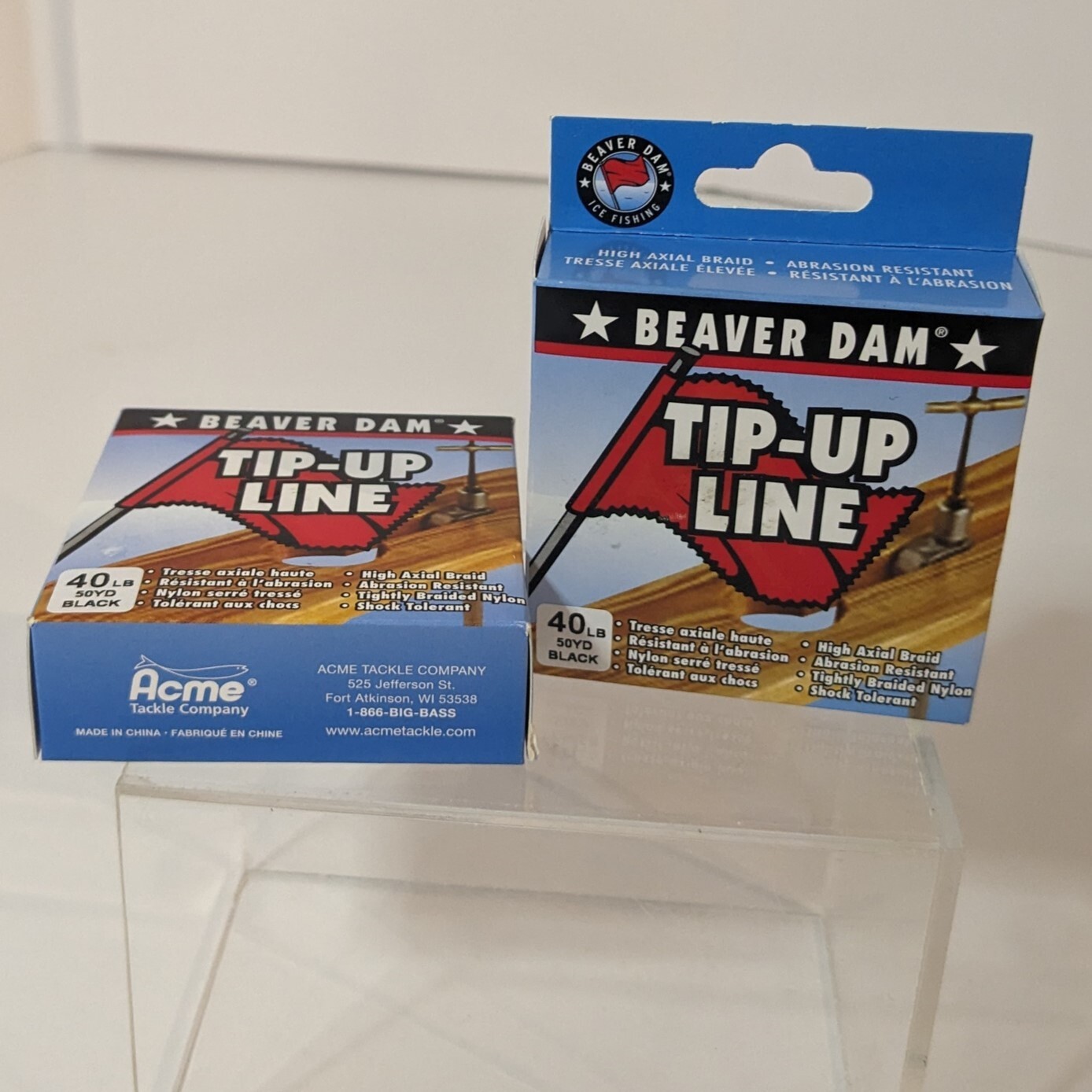 2 Beaver Dam High Axial Braid 40 lb, Tip-Up Line, 50 Yd, Nylon, Ice Fishing Gear