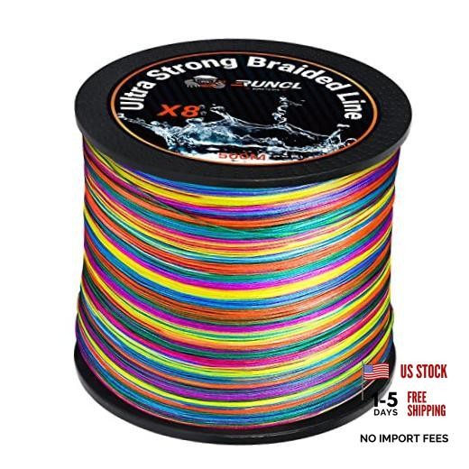 8 Strands Braided Fishing Line – High Visibility 30lb – 546yds Multicolor