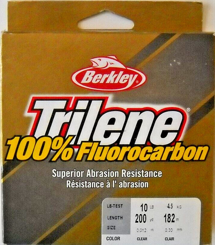 BERKLEY TRILENE 100% FLUOROCARBON 10lb Fishing Line, CLEAR color, 200yds