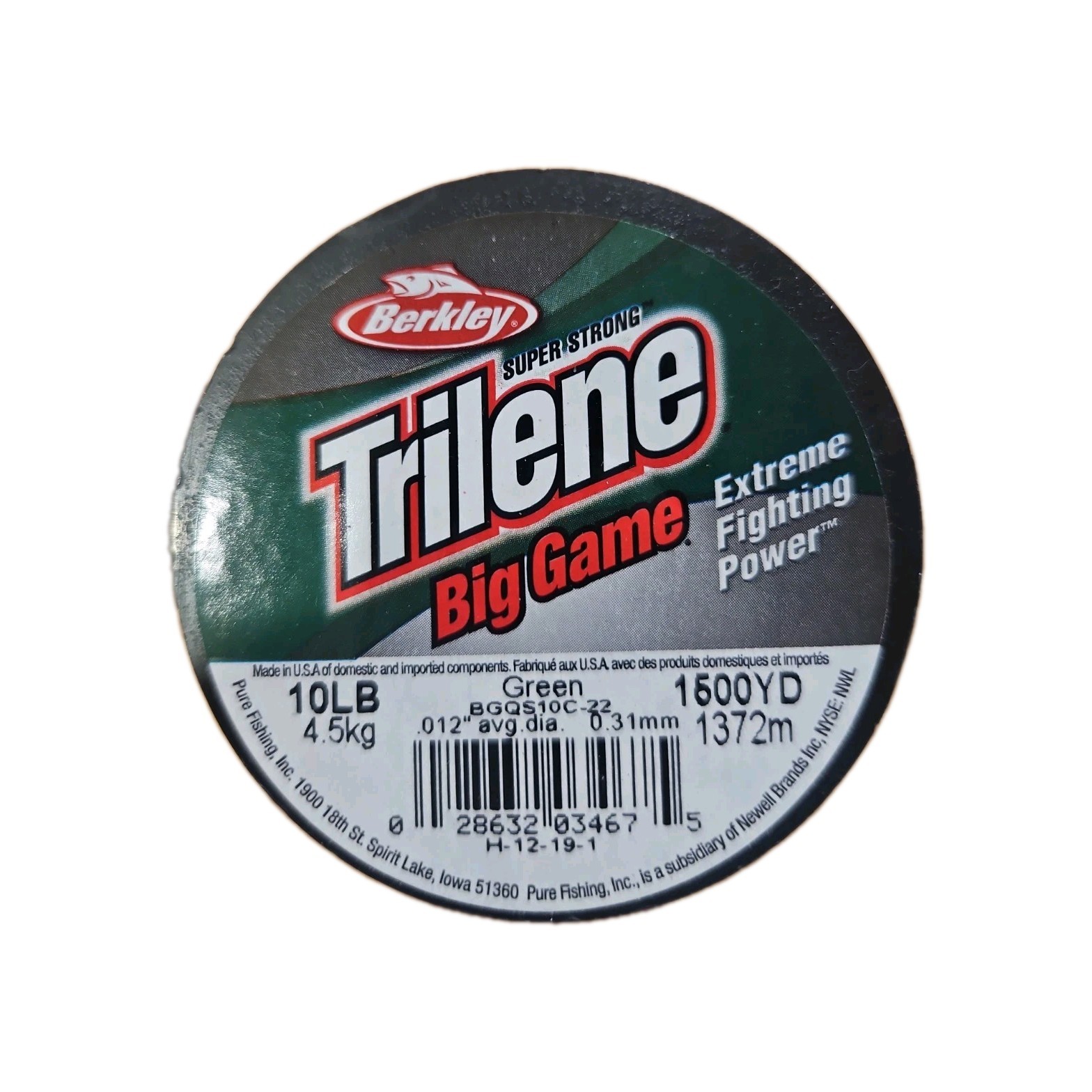 Trilene Big Game Monofilament Fishing Line, 1500 Yards, 10 lb Strength, Green