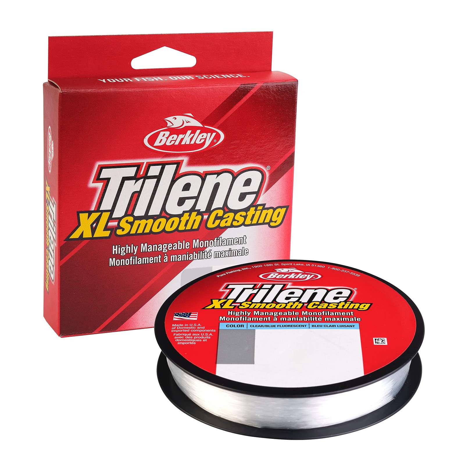 Berkley Trilene Xl 300Yd Fluorescent Clear Blue Fishing Line 12Lb Break Strength