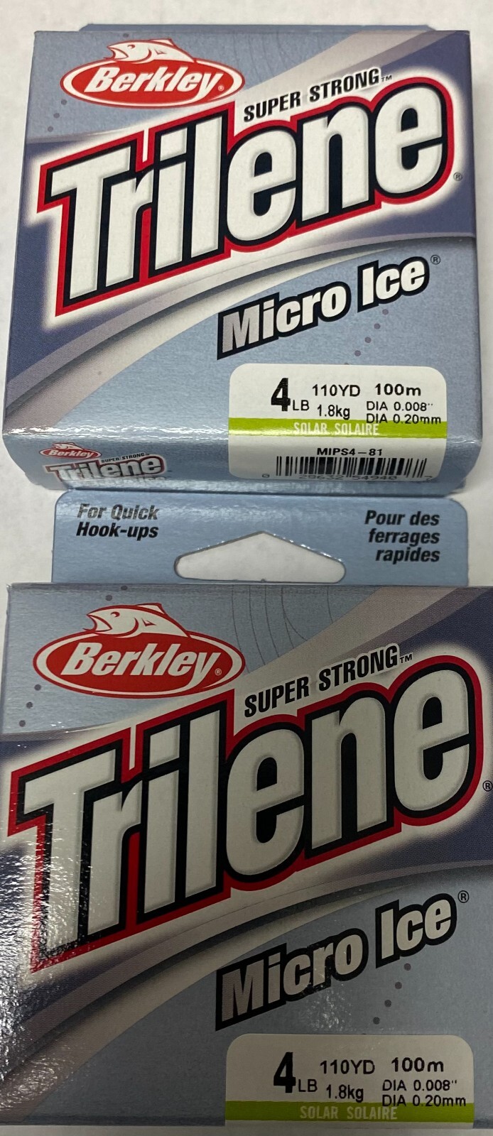 2 boxes of Berkley Trilene Micro Ice Mono SOLAR Line 110 Yds Choose ( 3#, 4#)