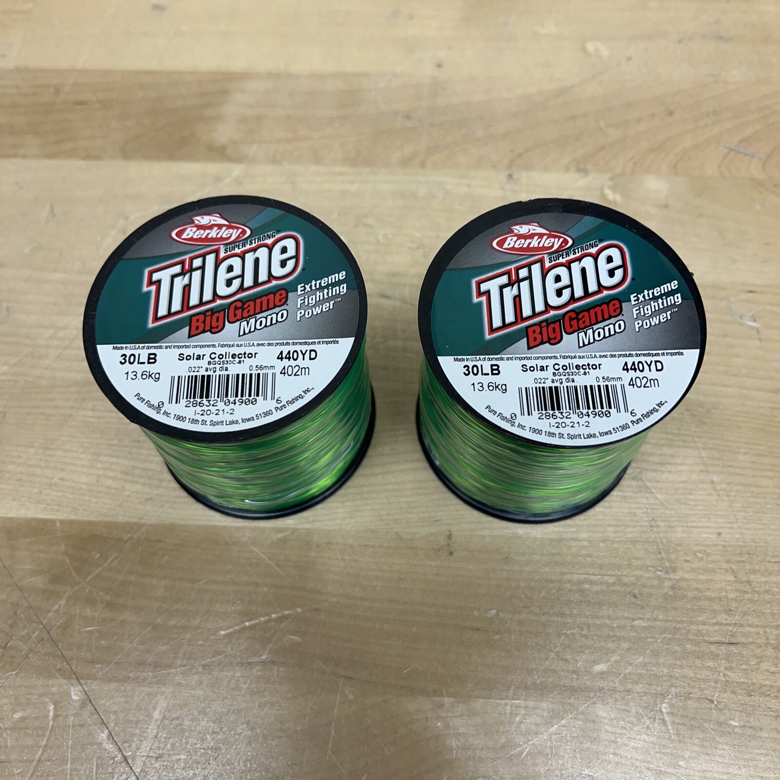 Berkley Trilene Big Game Monofilament Fishing Line 440 Yards 30 Lb Green 2-PACK