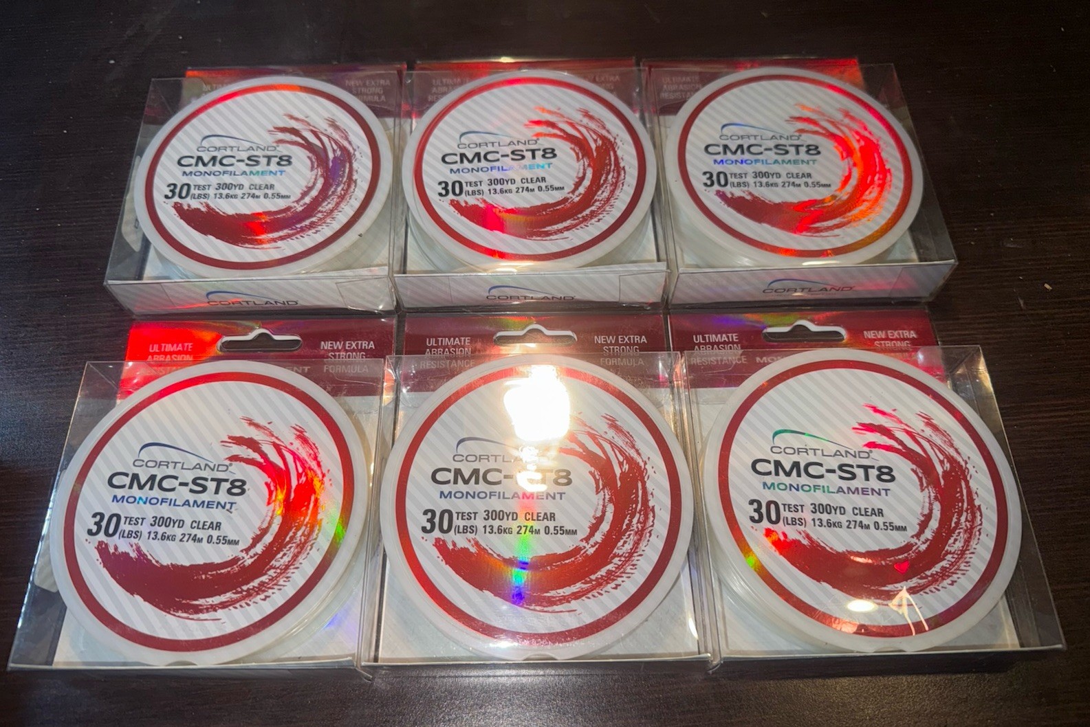 Lot of 6 Cortland CMC-ST8 Monofilament 30 LBS Test 300 Yard Spools DIA .55 MM