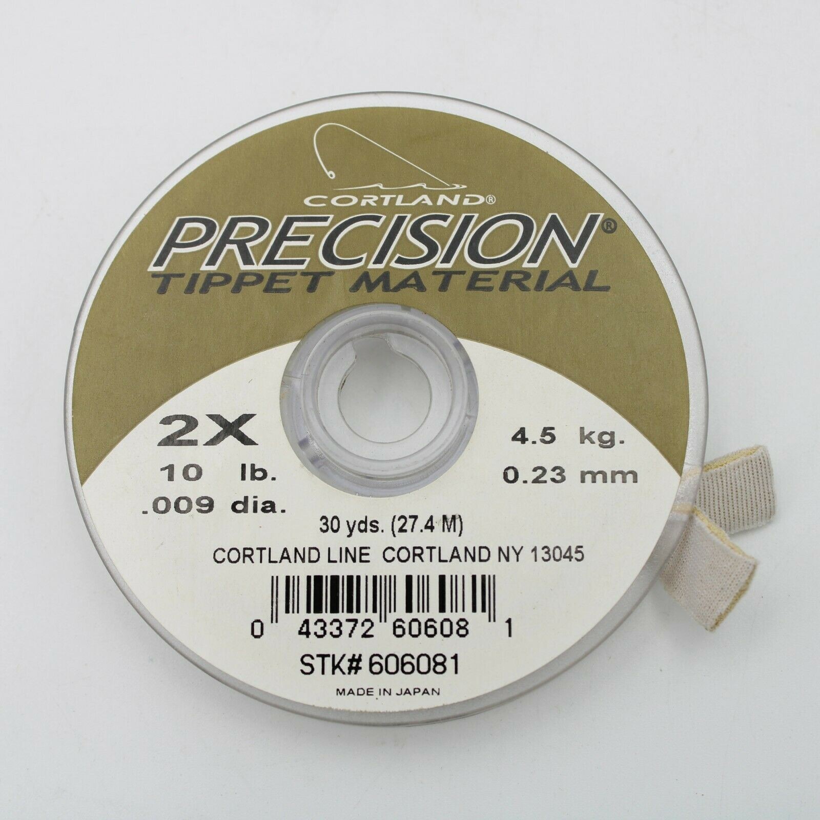 Cortland Precision Tippet Material 30yd 606081 Fly Fishing 2X 10lb .009dia