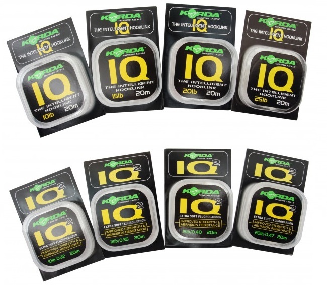 Korda IQ & IQ2 Flurocarbon Hooklink 20m / 10lb, 12lb, 15lb, 20lb, 25lb