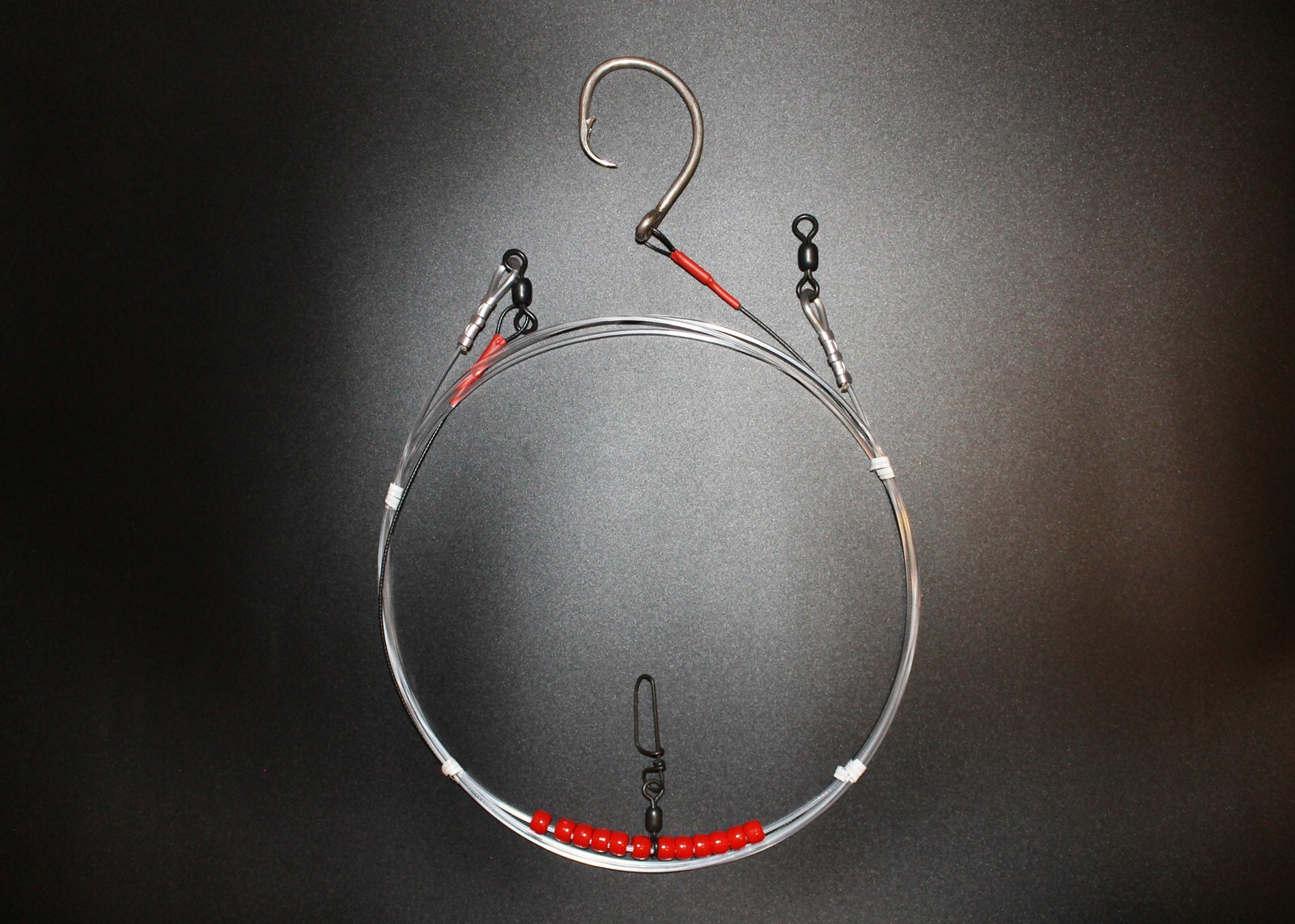 10Ft Shark Fishing Leader, Wire & Mono Bottom Rig, 16/0 Circle Hook, Handmade