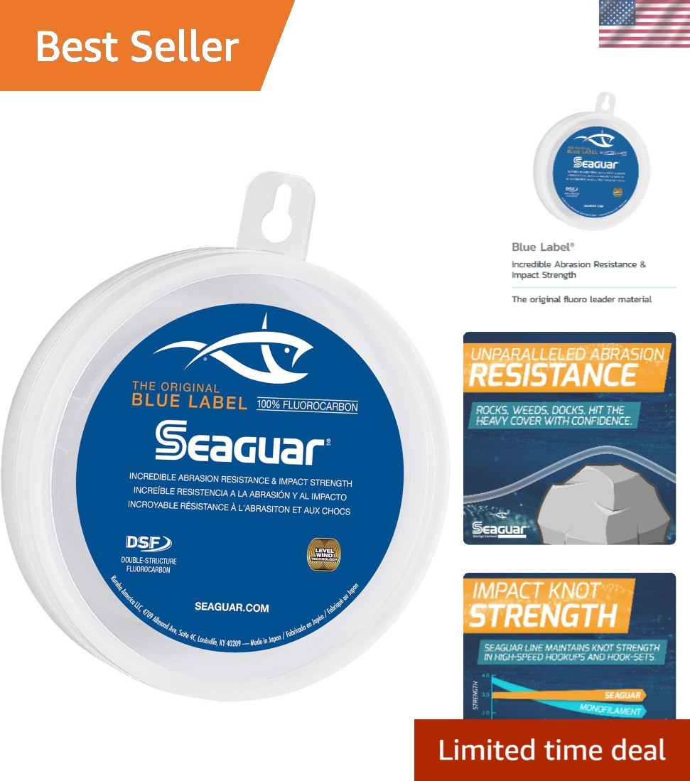 30lbs Blue Label Fluorocarbon Leader – 75ft of Strength for Fishing
