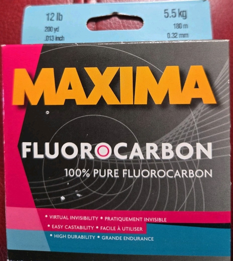 Maxima 12lb (.013 dia.) Fluorocarbon Fishing Line Clear 250 yds