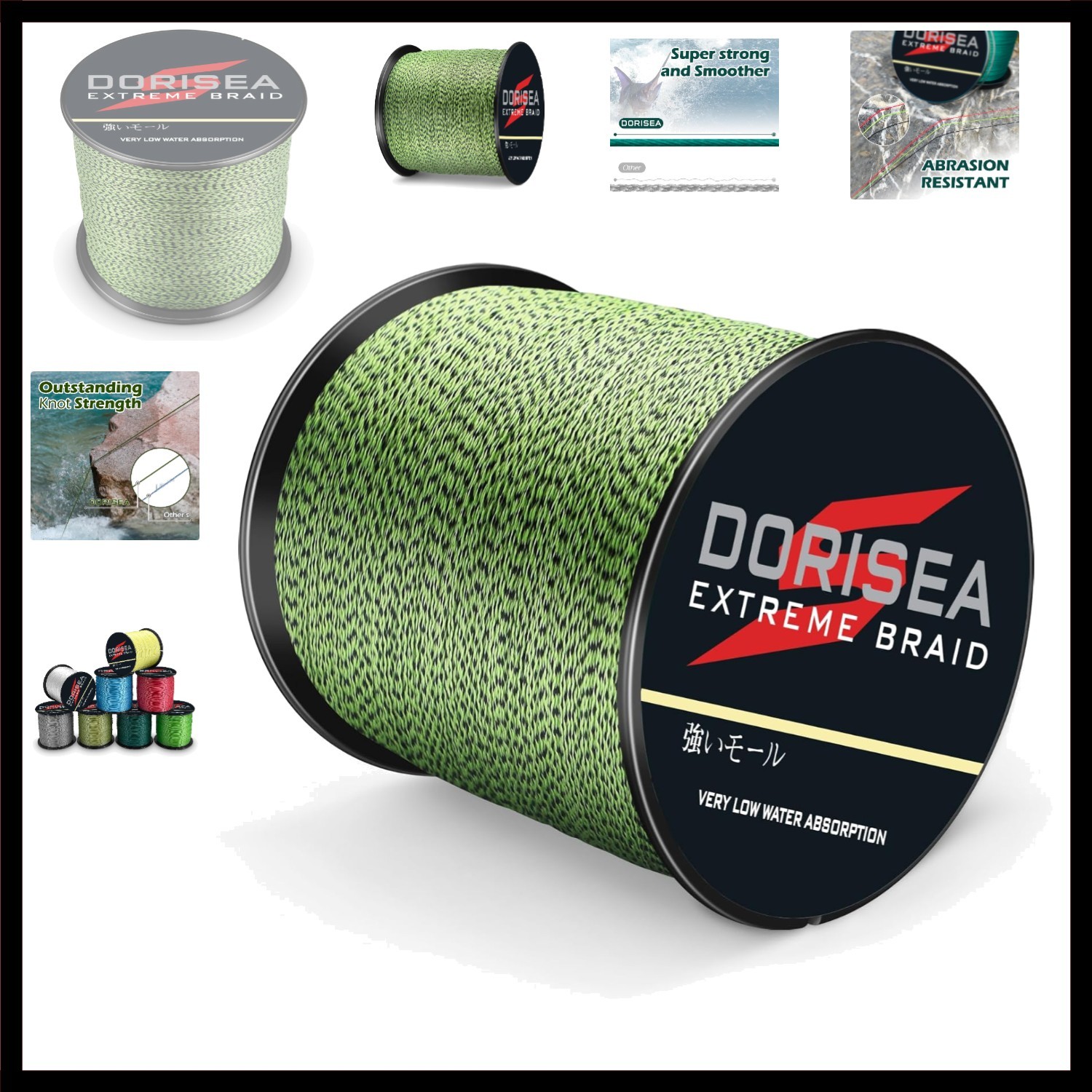 Extreme Braid 100% Pe Multi-ColorBlack&Yellow Braided Fishing Line 109Yards-2…