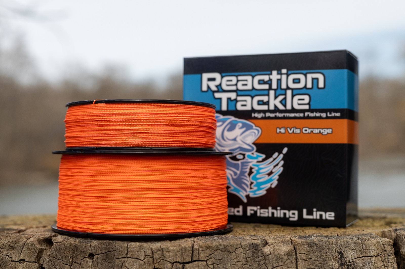 Reaction Tackle High Performance Braided Fishing Line / Braid – Hi Vis Orange