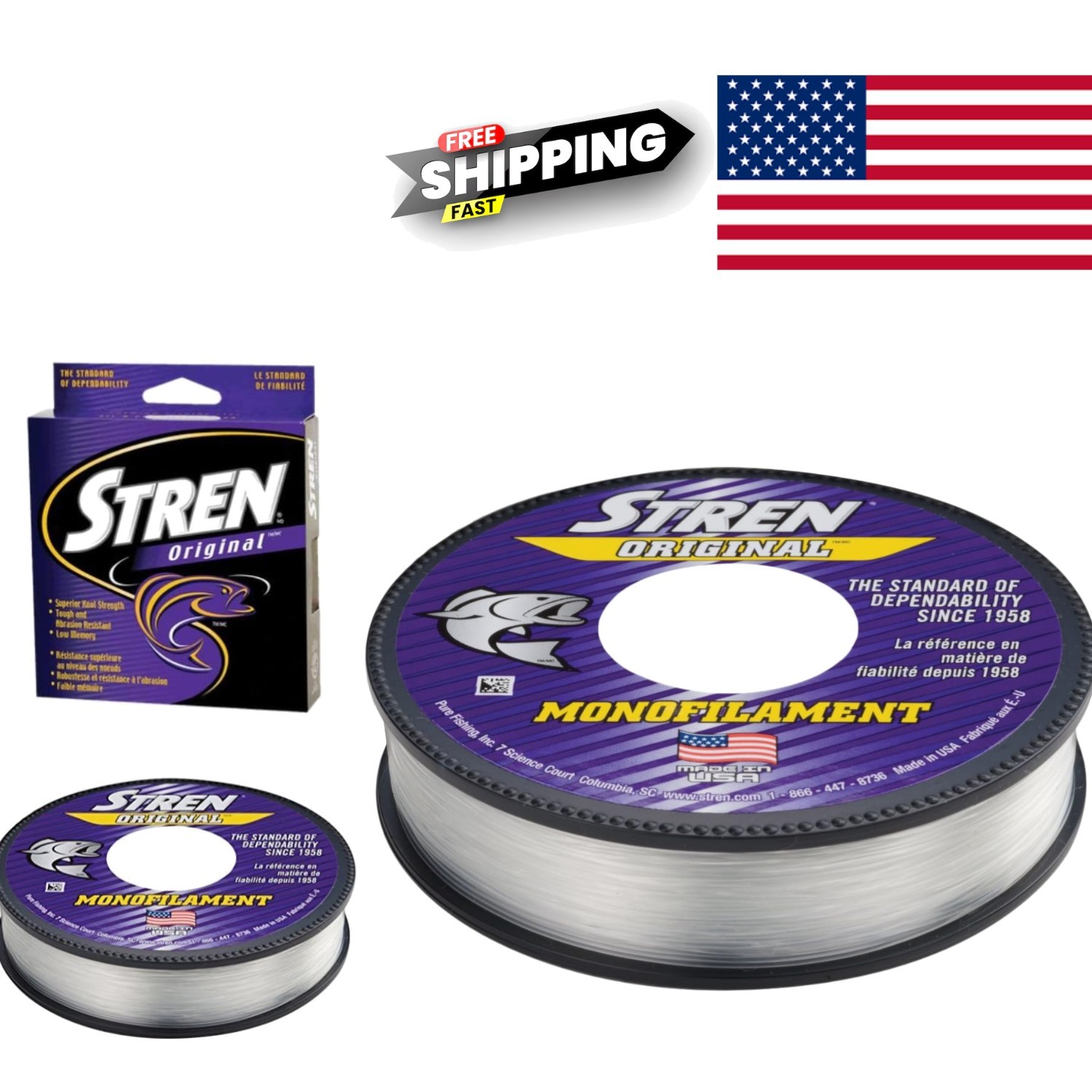 Monofilament Fishing Line 300 Feet Clear Blue Fluorescent 14 Pound