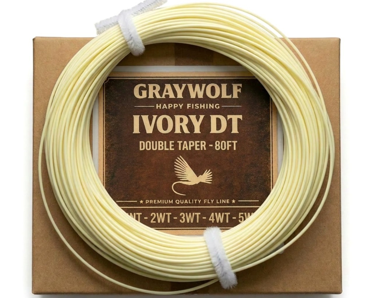 Graywolf IVORY DT5 Fly Line – Double Taper 5wt – Loops Both Ends – Light Line