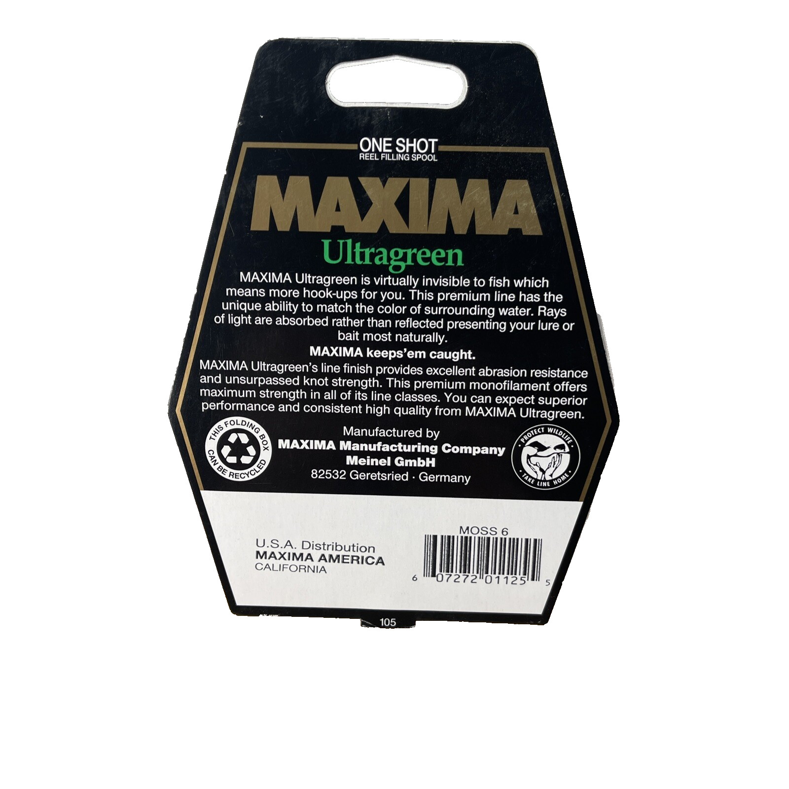 VTG NEW OLD STOCK Maxima One Shot 6 Lb Test Fishing Line 250 Yards Ultragreen