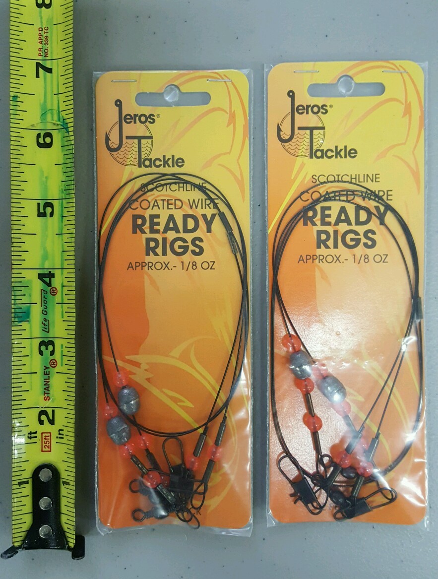 Ready Rigs Egg Sinkers 2 packs of 2, Scotchline 1/8 oz., coated wire leaders