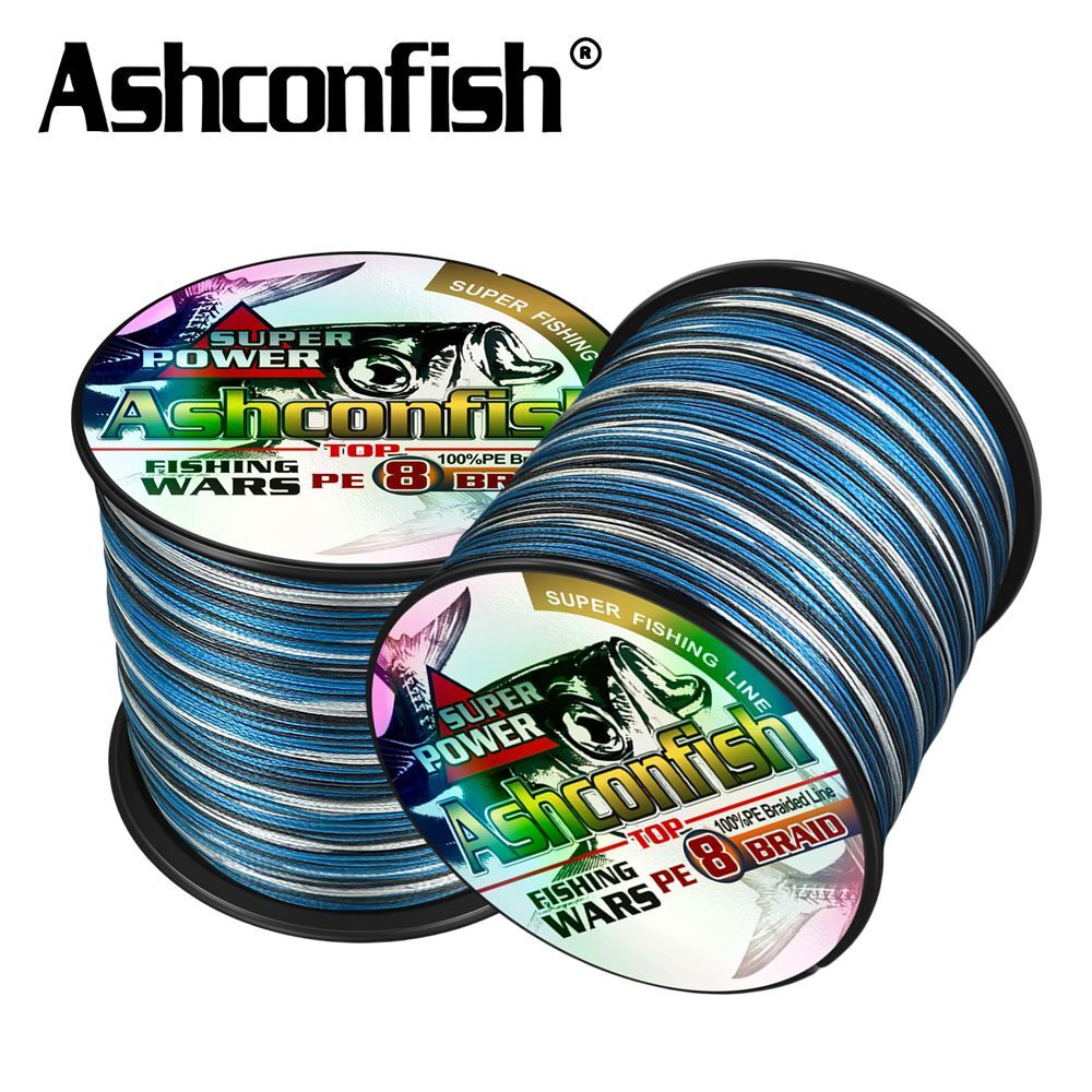 Ashconfish 8 Strands 100m-2000m PE Braided Fishing Line Camo Line X8 6lbs-300lbs