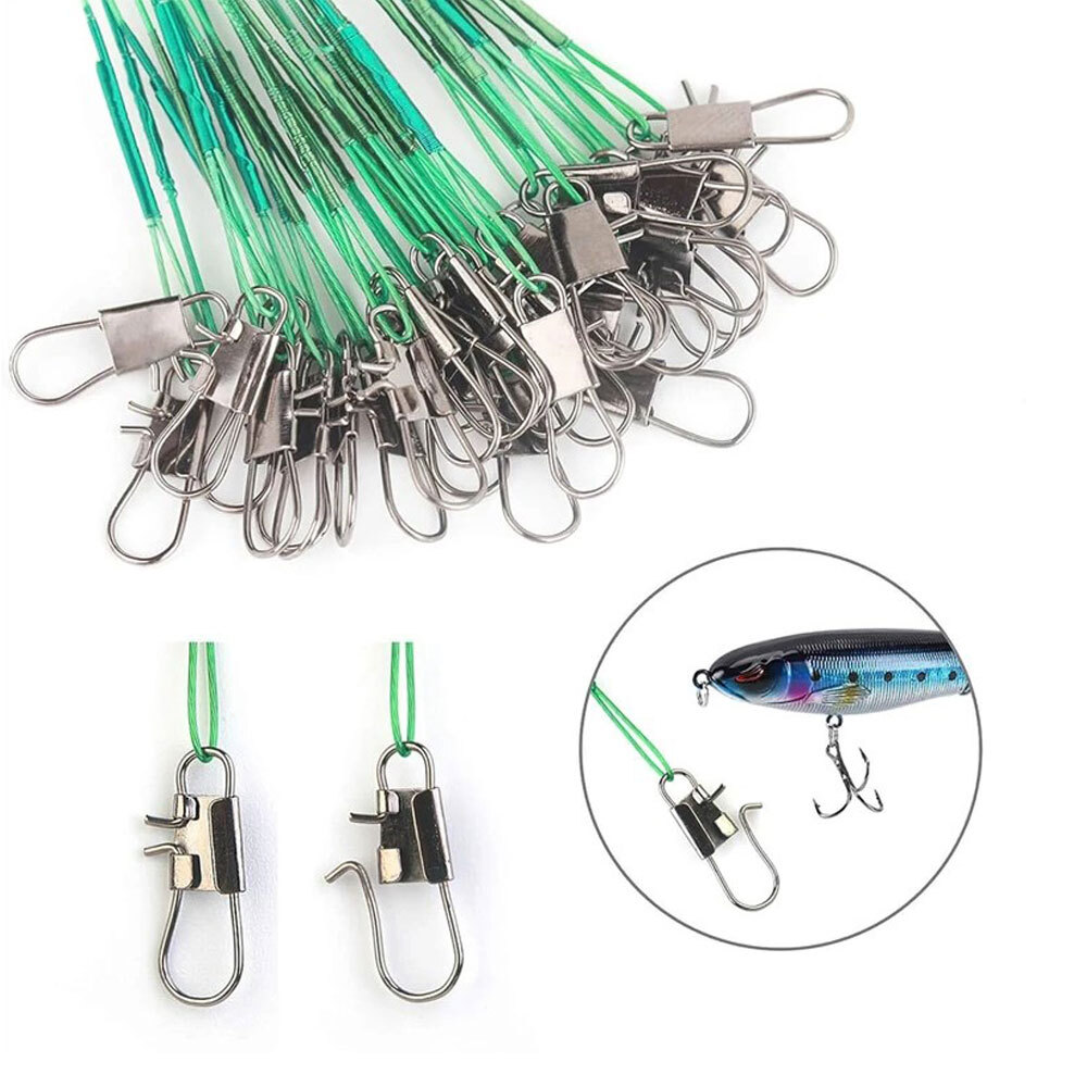 100PCS Stainless Steel Fishing Wire Leader Rigs Anti-Bite Wire Leaders 15cm-30cm