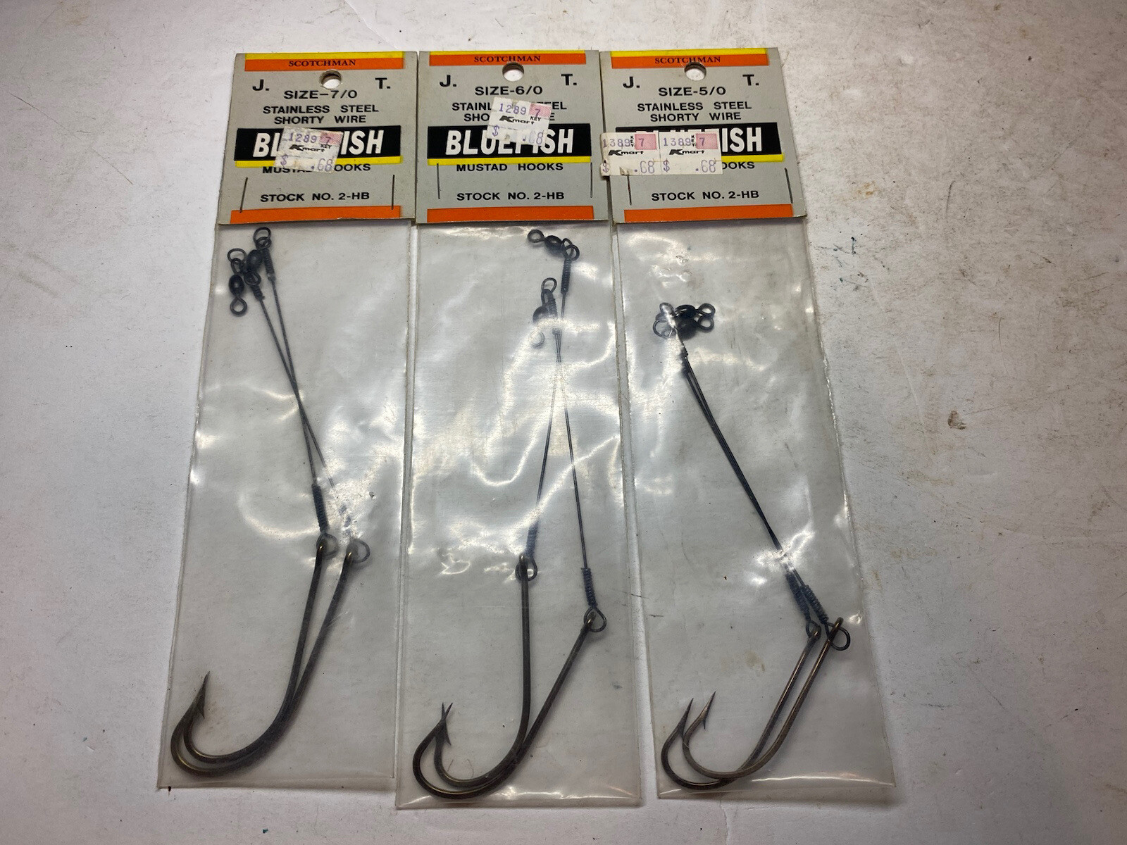 Vintage Lot Of 3 Jeros Tackle Coated Wire Bluefish 5/0 6/0 7/0