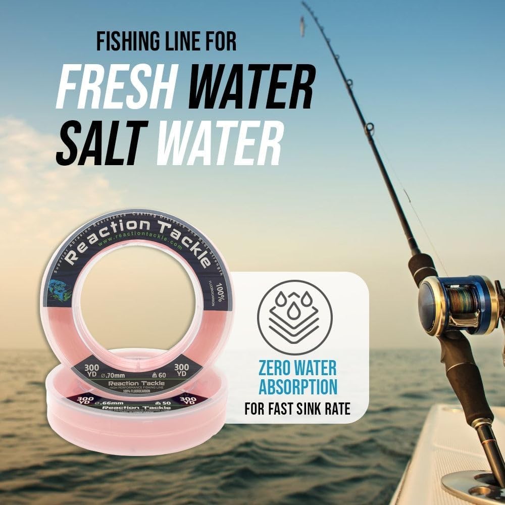 100% Pure Fluorocarbon Fishing Line – 375Ft, High Strength & Virtually Invisible