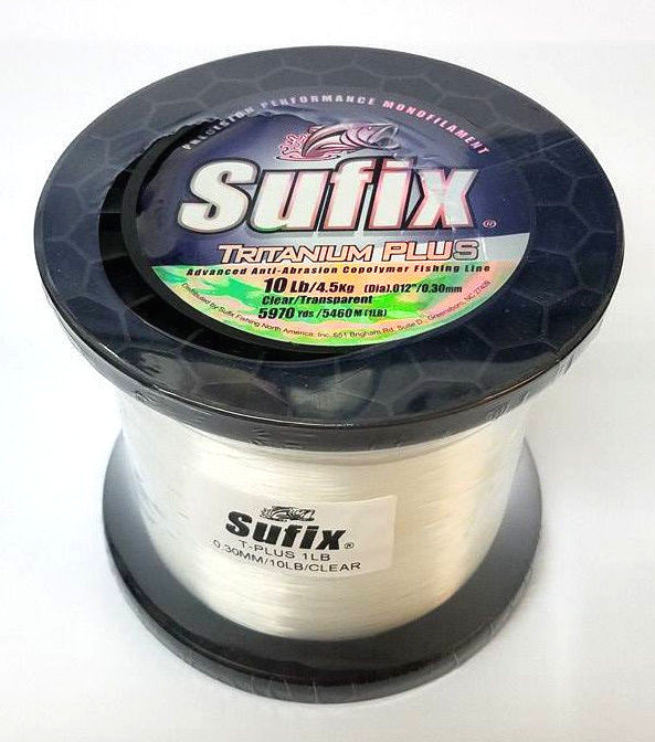 SUFIX TRITANIUM PLUS MONOFILAMENT LINE – CLEAR 1LB SPOOL (CHOOSE LB TEST)