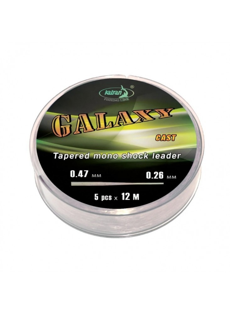 Katran Galaxy Cast Tapered Shockleader 5pcs 12m 0.26–0.47mm Carp Feeder