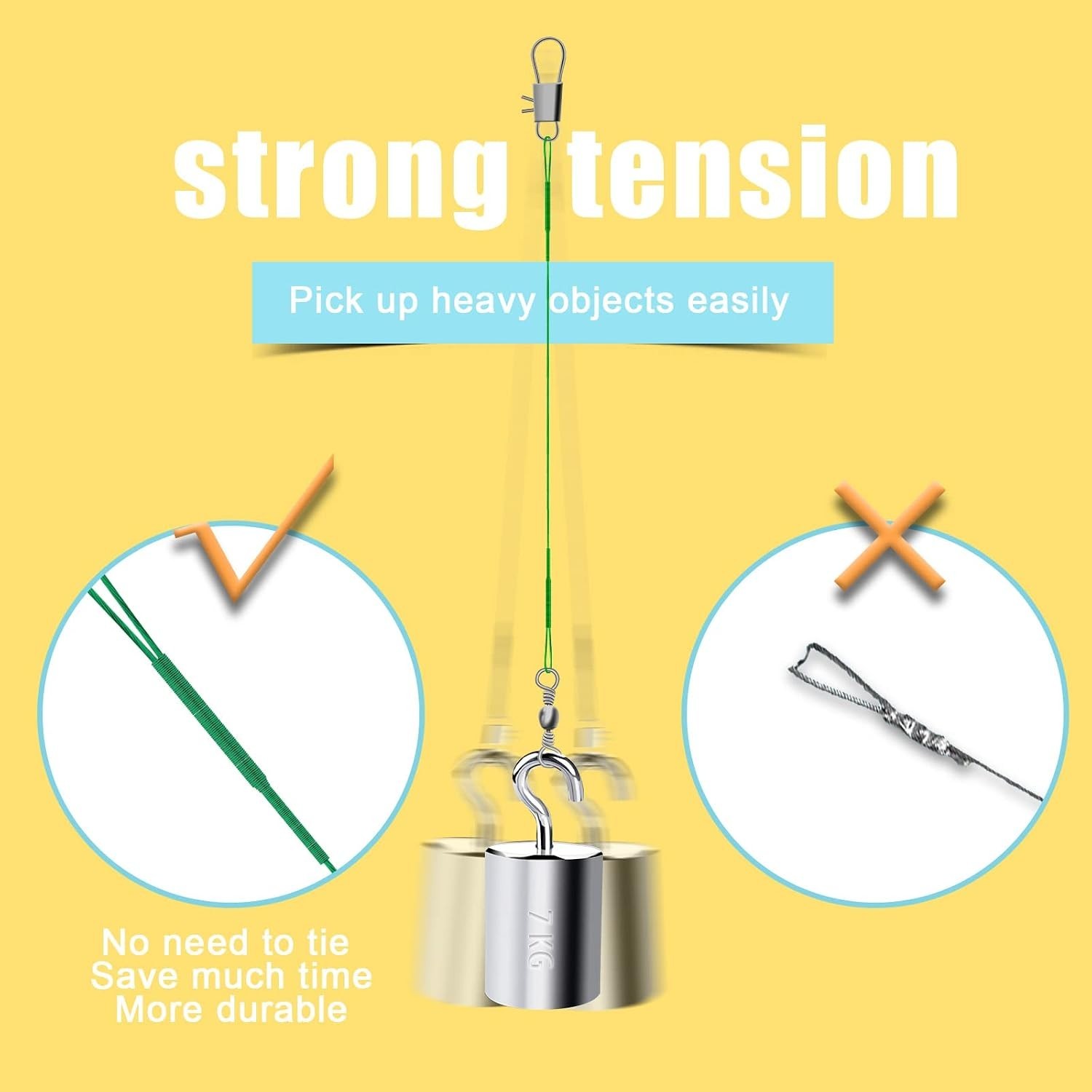 40pcs Anti-Bite Stainless Steel Fishing Leaders with Swivels – 6″ to 12″ Sizes