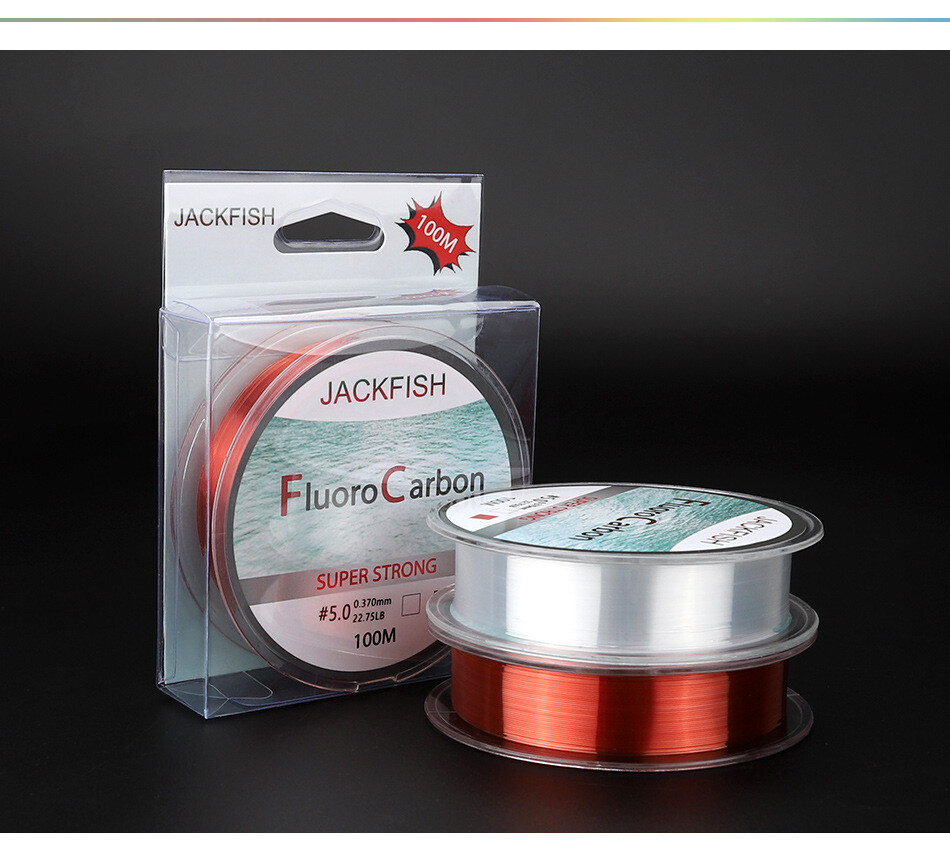 100M Fluorocarbon Fishing Line Red/White Colors 4-32LB Carbon Fiber Leader Line