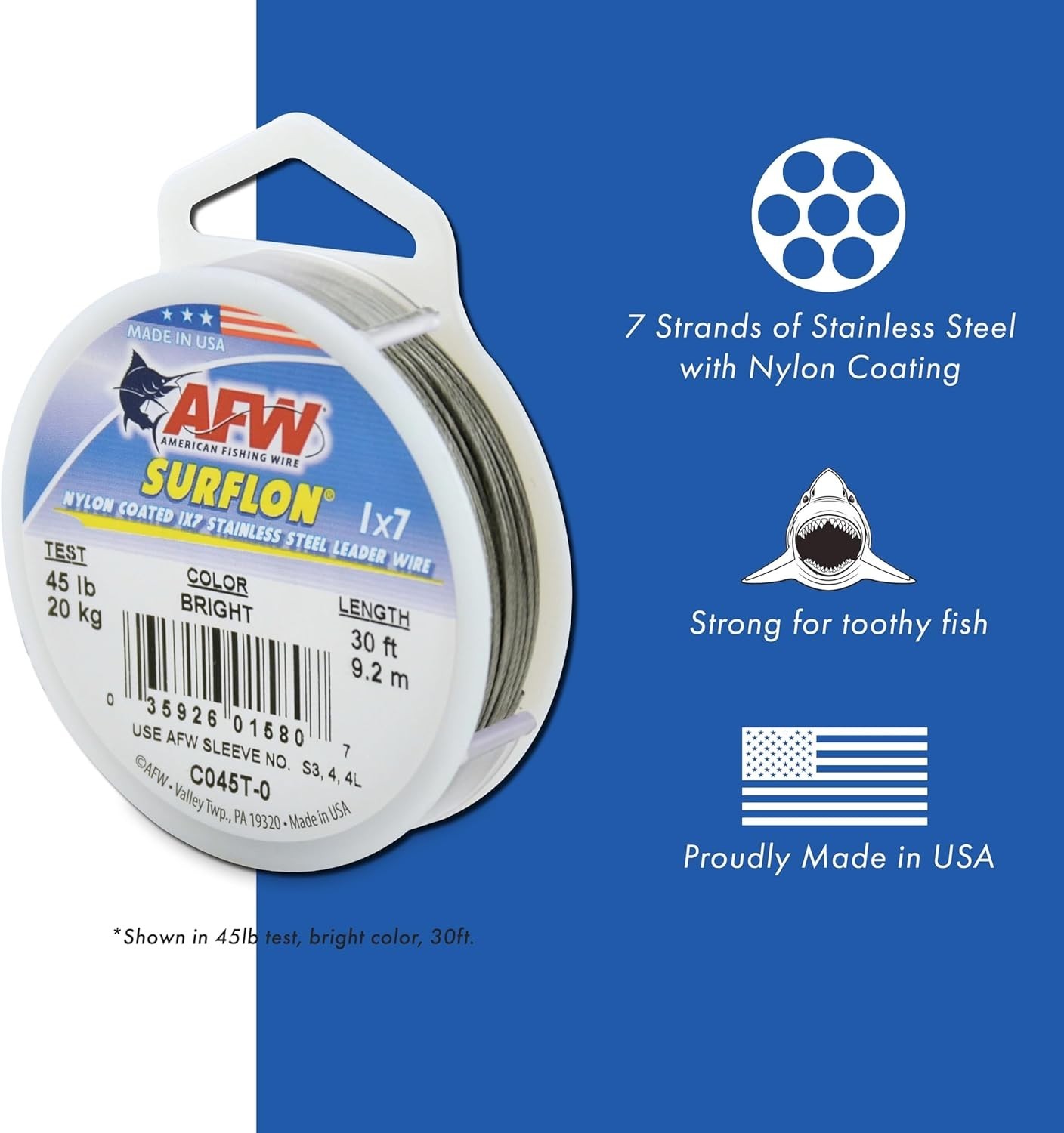 Durable Nylon Coated Leader Wire – Saltwater Fishing, 250lb and Various Lengths