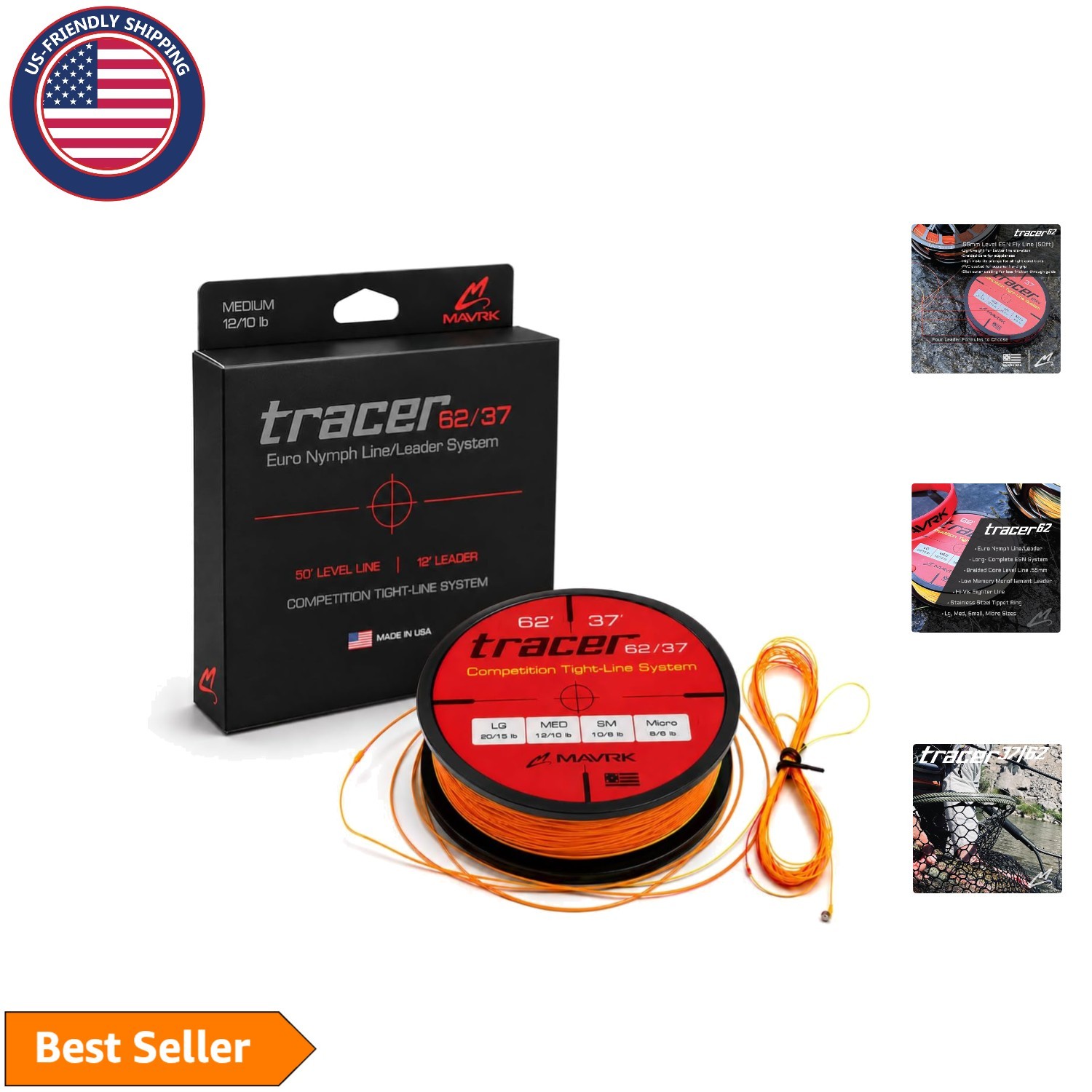 Level ESN Mono & Euro Nymph Fly Line – 62ft High Visibility for Technical Waters
