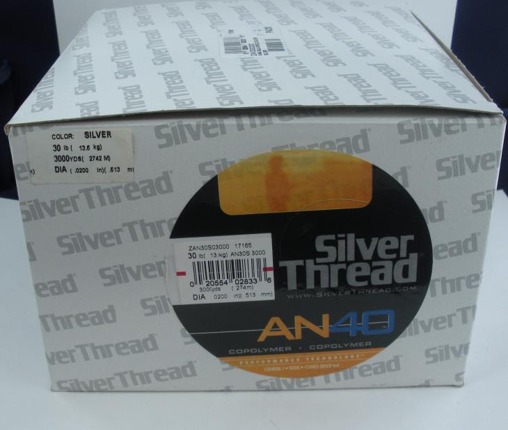 Bagley ZAN30S03000 30Lb Test Silver Thread An40 Copolymer Line 3000Yd Silv