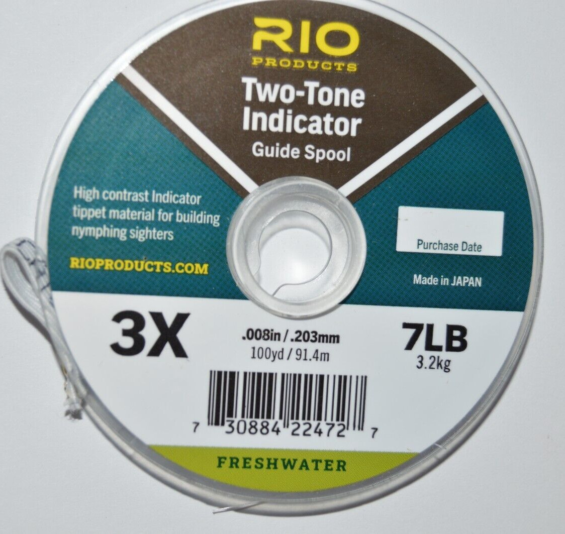 rio two-tone indicator guide spool tippet 100yds 3x 7LB flyfishing freshwater