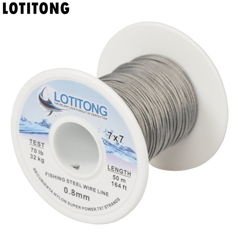 70lb-368lb Fishing Steel Wire Fishing Lines 7×7 49 Strands Super Soft Wire Lines