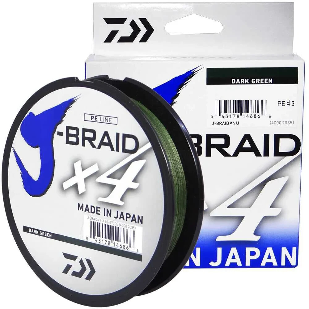 Daiwa J-Braid 4 Strand Braided Line 40lb 300yd Filler Spool GREEN B8