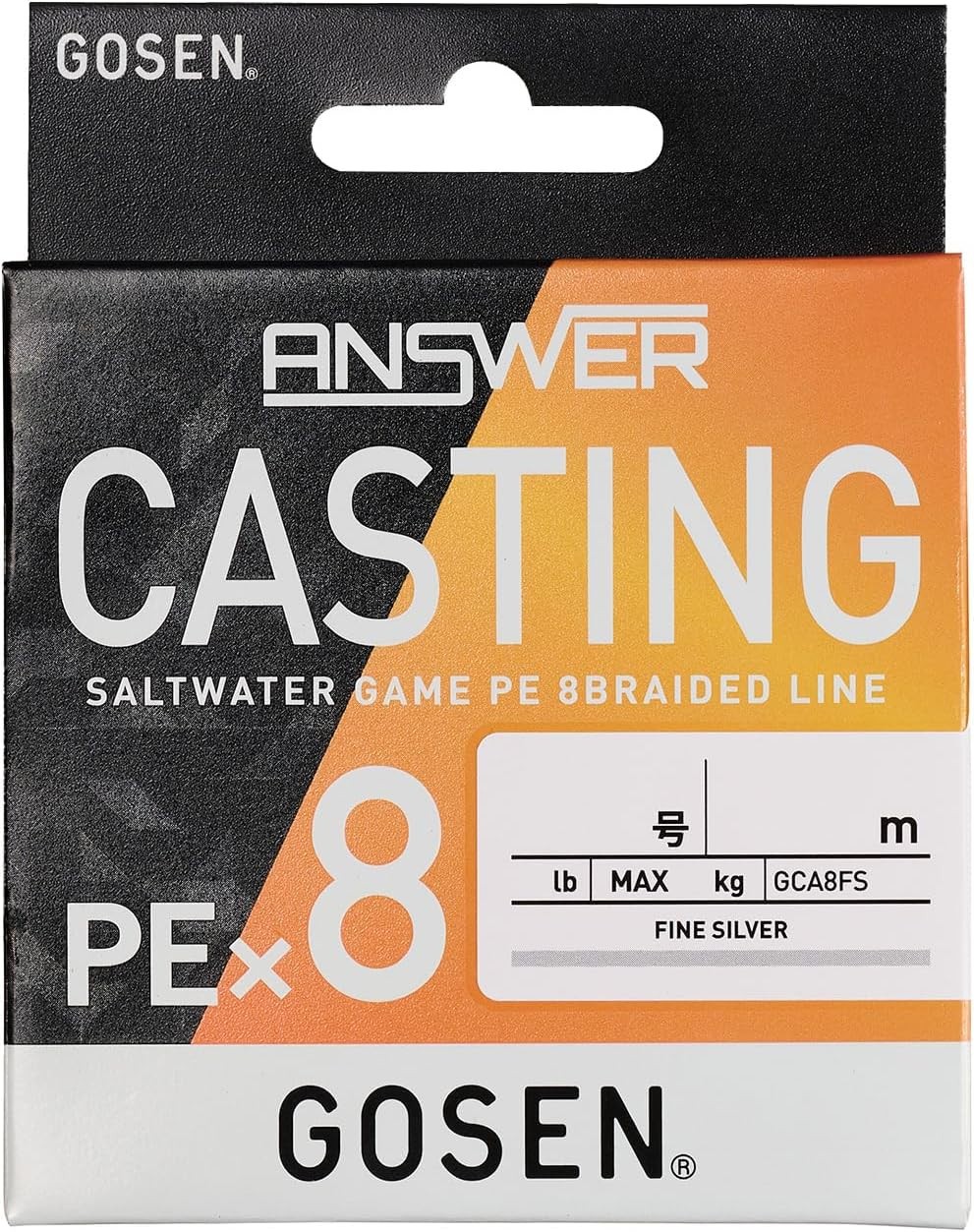 GOSEN ANSWER CASTING PE×8 Silver SALTWATER GAME PE 8 BRAIDED LINE LB Choose