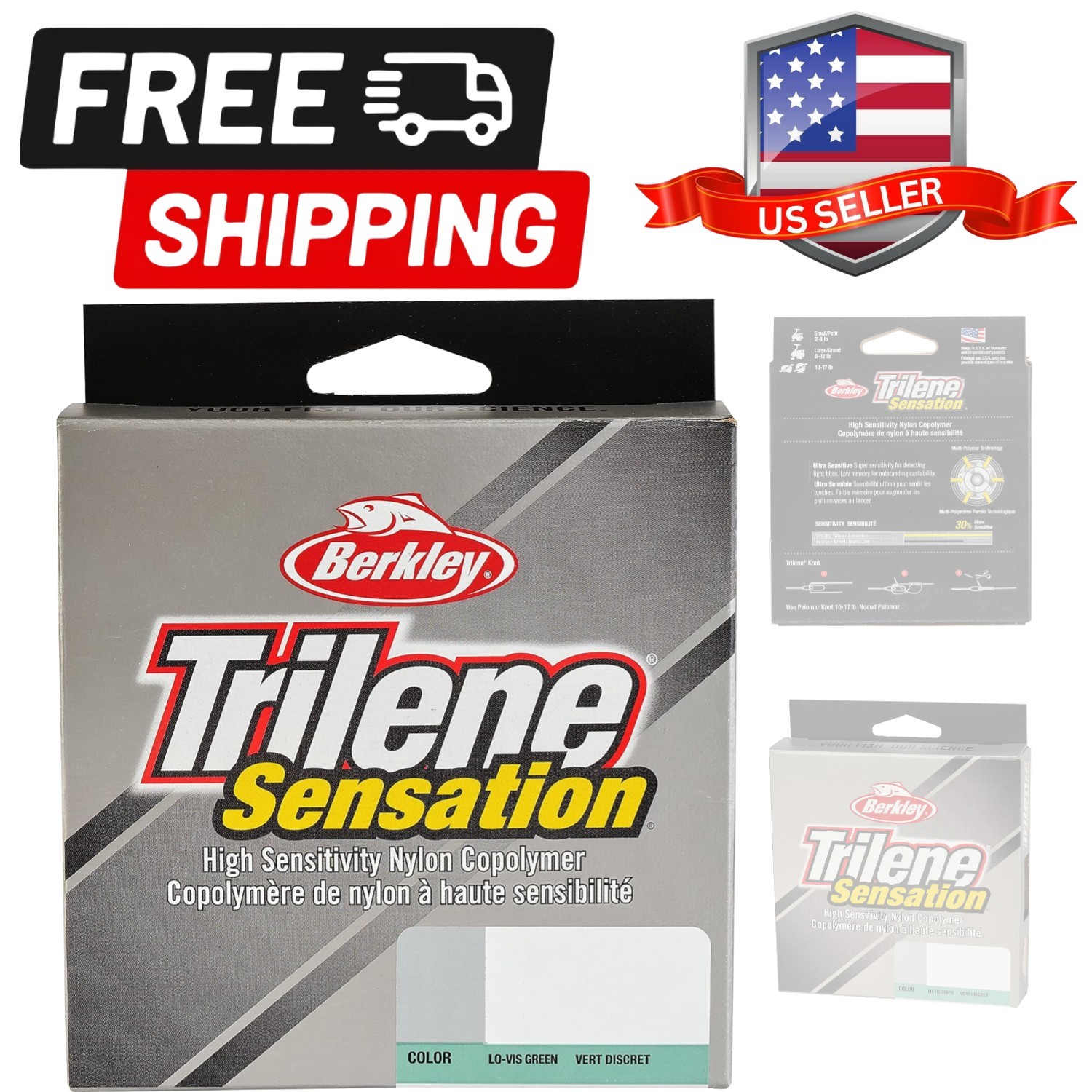 Trilene Sensation, Low-Vis Green, 4lb | 1.8kg Monofilament Fishing Line, Suit…