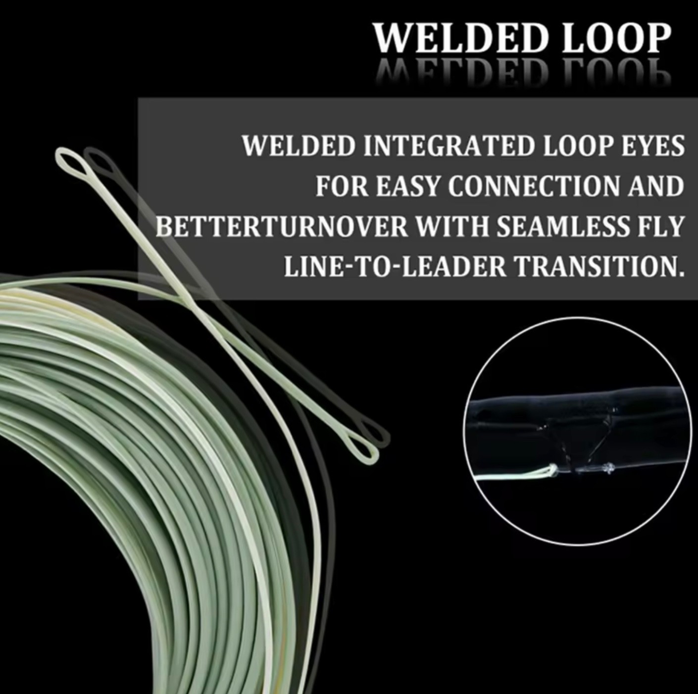 Fly Fishing Line Tropical Sea Saltwater Fishing 100ft Line Welded Loops 6-10wt