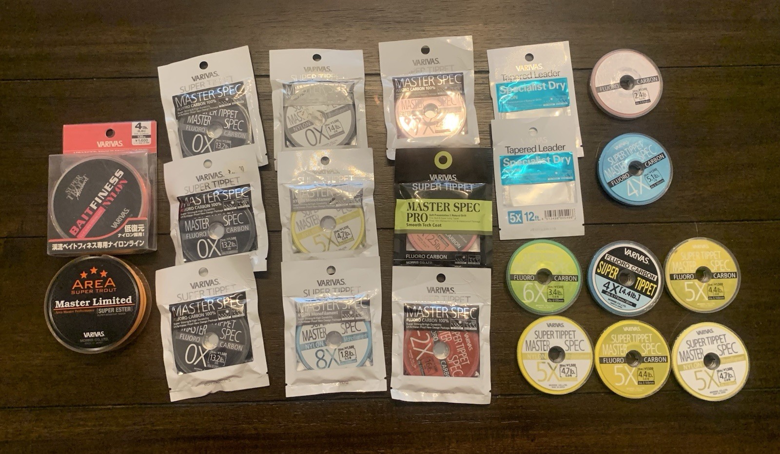 Lot Of 20 Varivas super Tippet And Other Line Fly Fishing