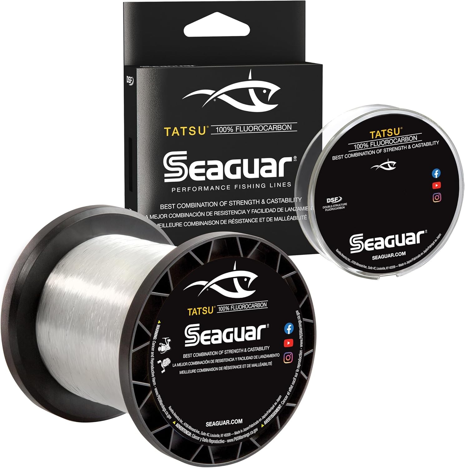 Seaguar Tatsu Fishing Line for Casting, & Live Bait, 100% 22lbs/200yds, Clear