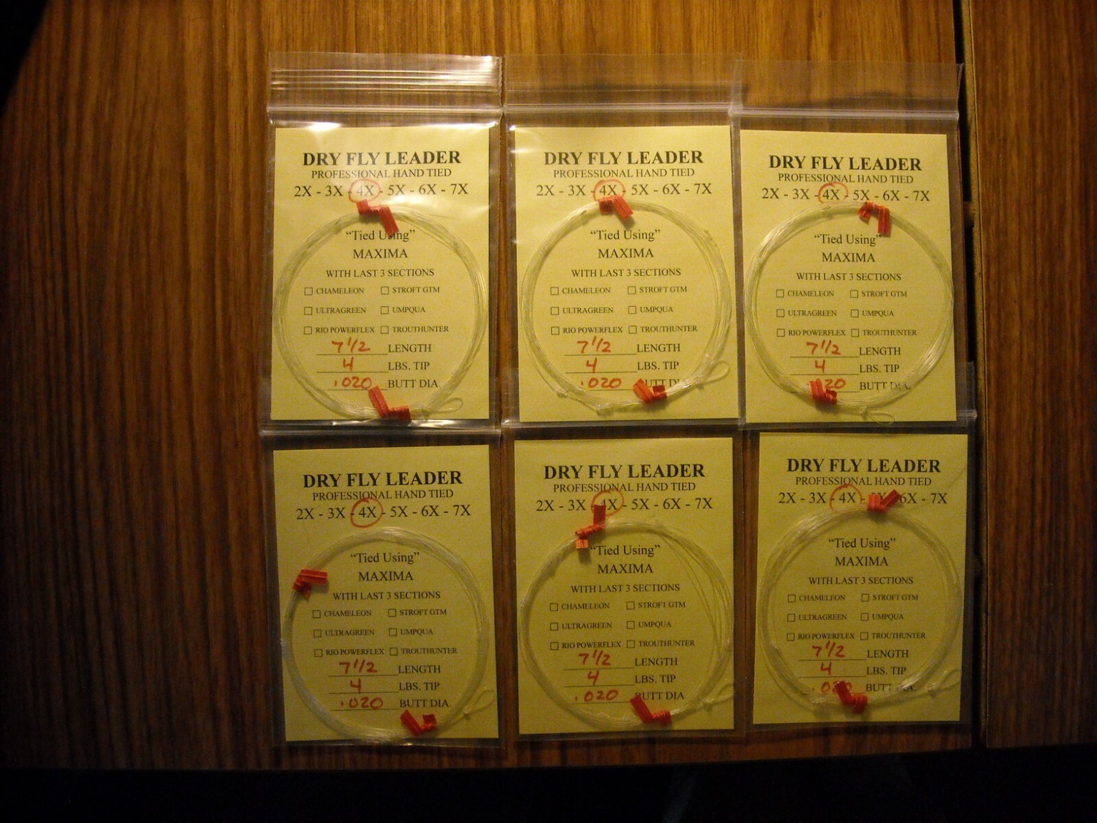 FLY FISHING LEADERS, TAPERED LEADERS, MASON / ULTRAGREEN- 7 1/2 FT.- 5X- 3LB 6PK