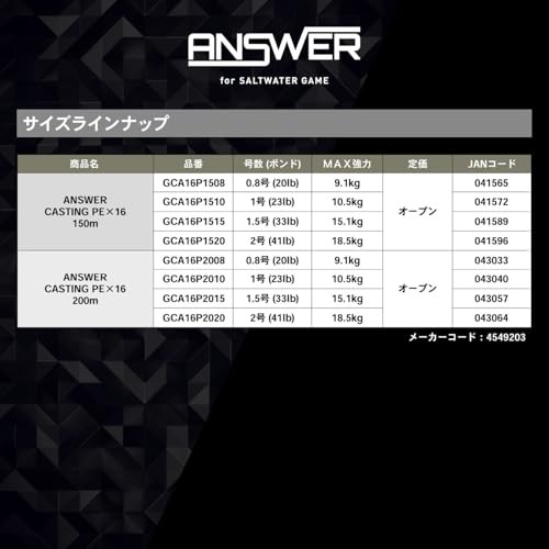 NEW GOSEN Answer Casting PE x 16 200m Pink #1