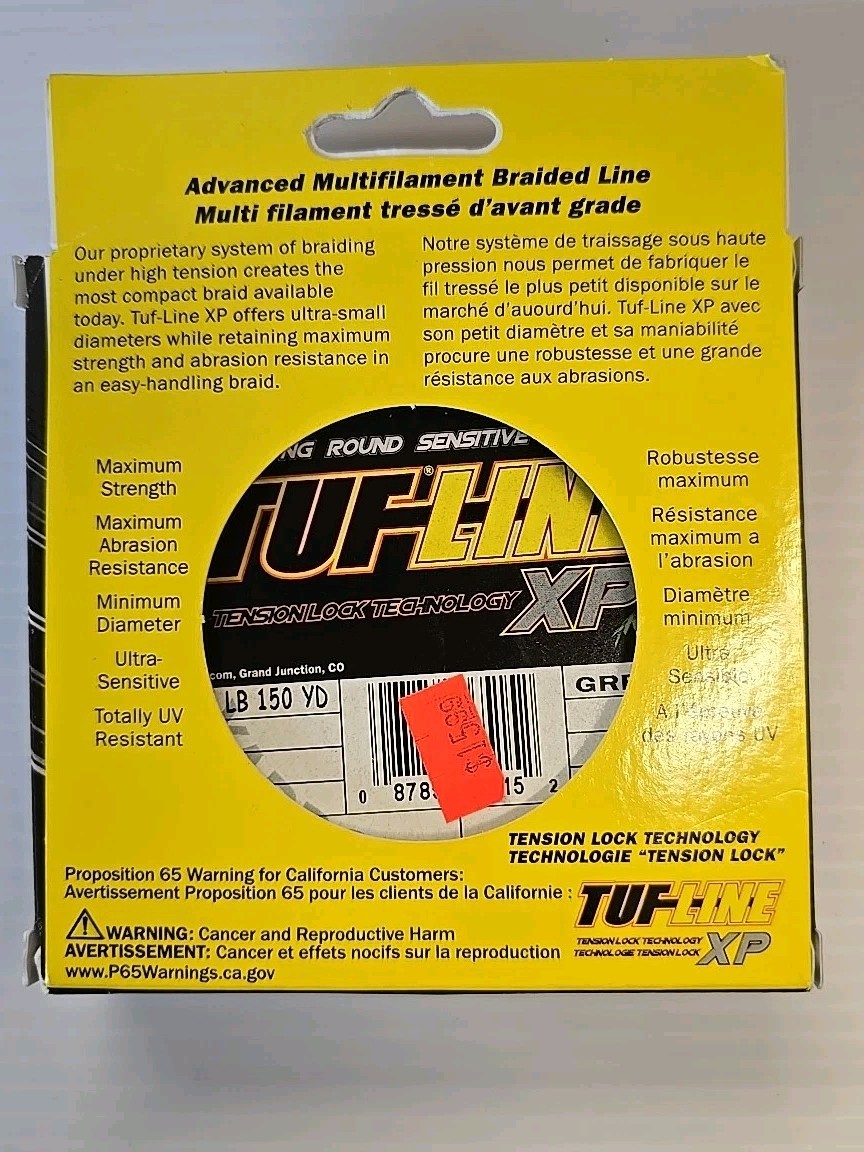 TUF-LINE XP ADVANCED MULTIFILAMENT BRAIDED FISHING LINE 65# 150 YDS GREEN