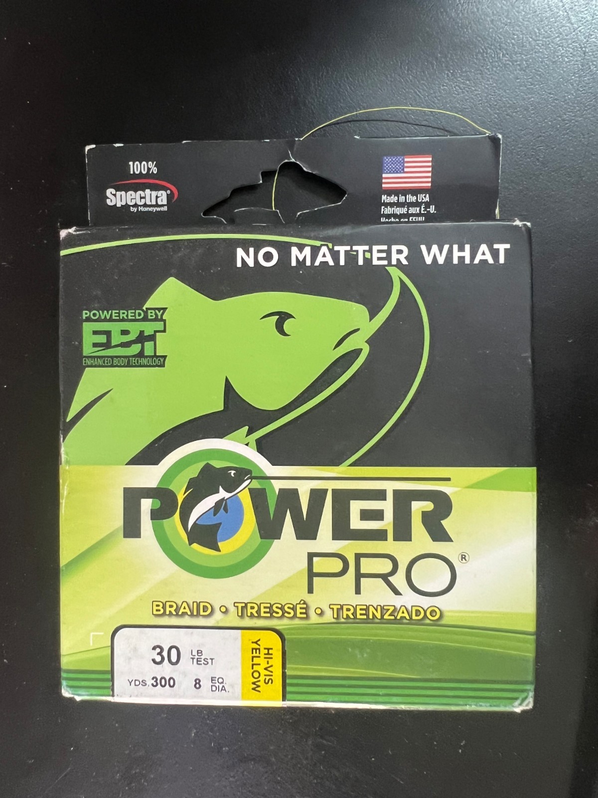 PowerPro Braided Fishing Line Hi-Vis_Yellow 30lb – 300yd/275m 2570