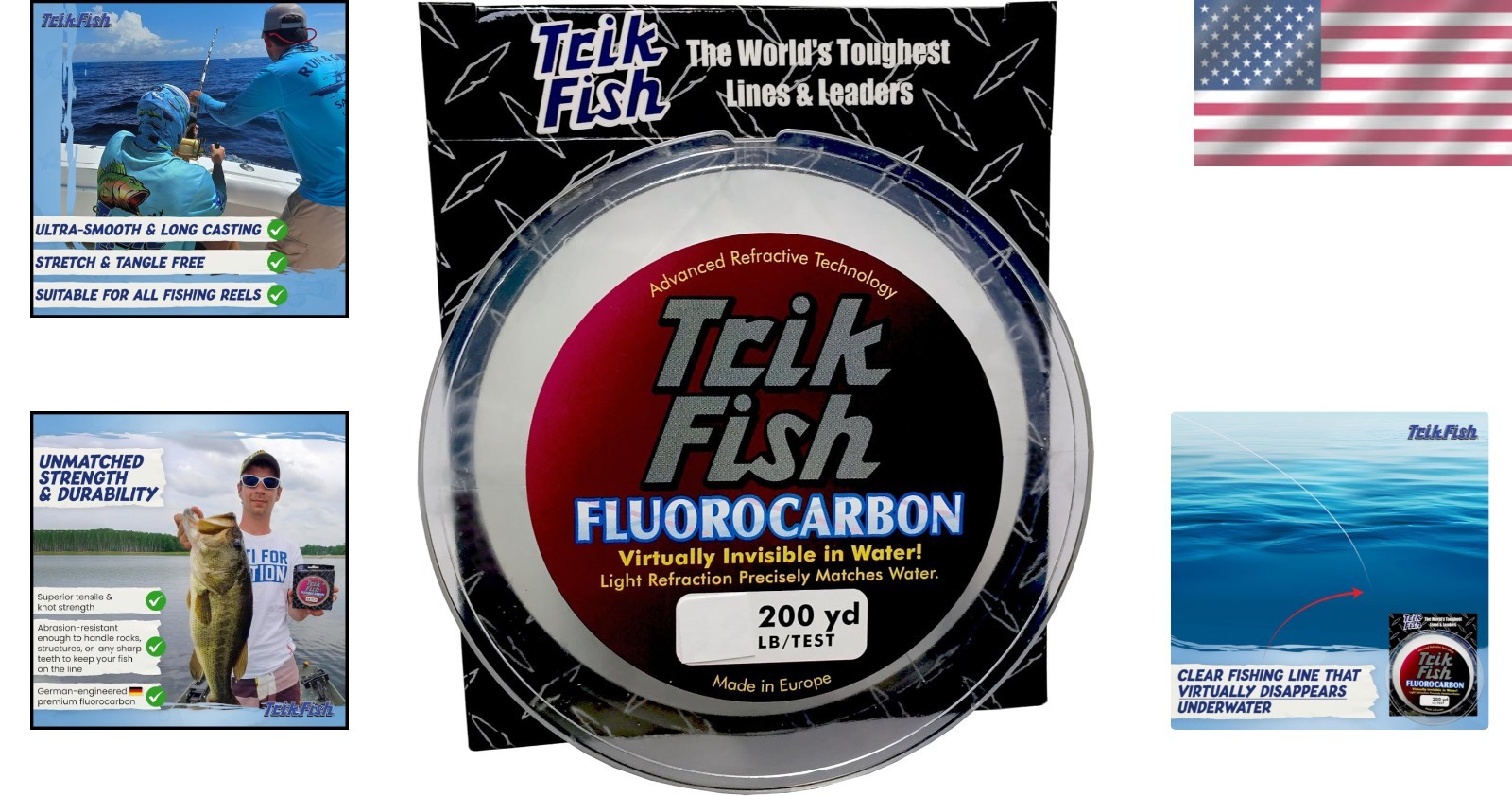 High-Performance Fluorocarbon Fishing Line – 200 Yards 30lb, Low Memory Design