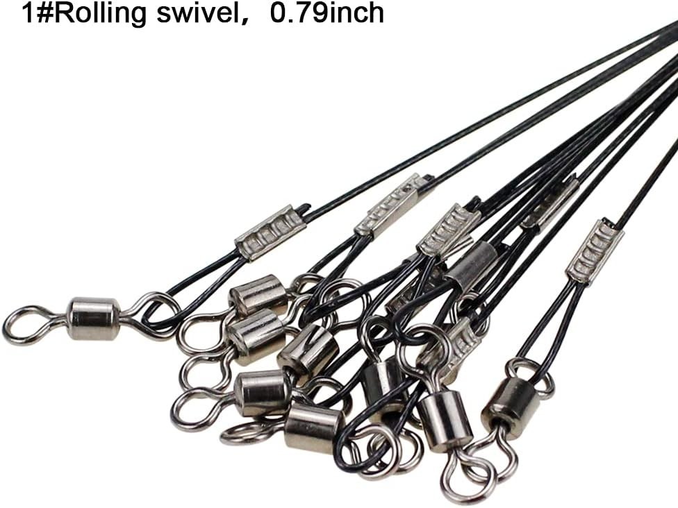 20Pcs 19Inch over 100Lb Fishing Wire Leaders Heavy Duty Fishing Stainless Steel