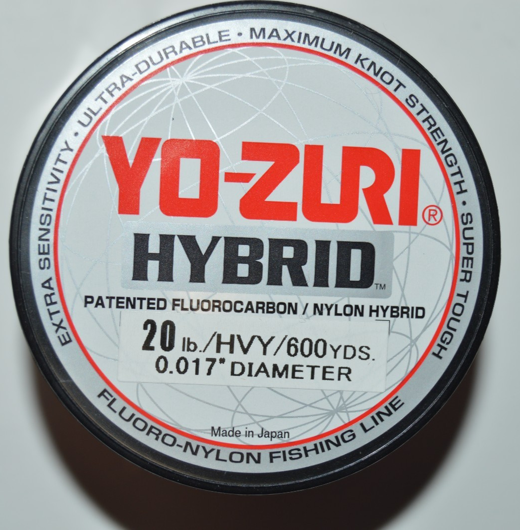 yo zuri hybrid fluorocarbon 20lb hi-vis yellow 600yds spool fishing line NEW