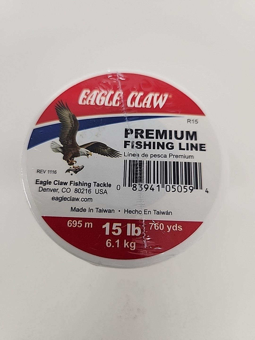 BRAND NEW, Eagle Claw Premium Fishing Line 15lb (6.1 kg) 760 yds, 695m
